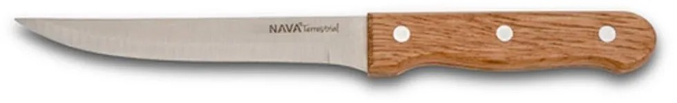Μαχαίρι Aνοξείδωτο Terrestrial 10-058-044 Με Ξύλινη Λαβή Inox Nava Stainless Steel