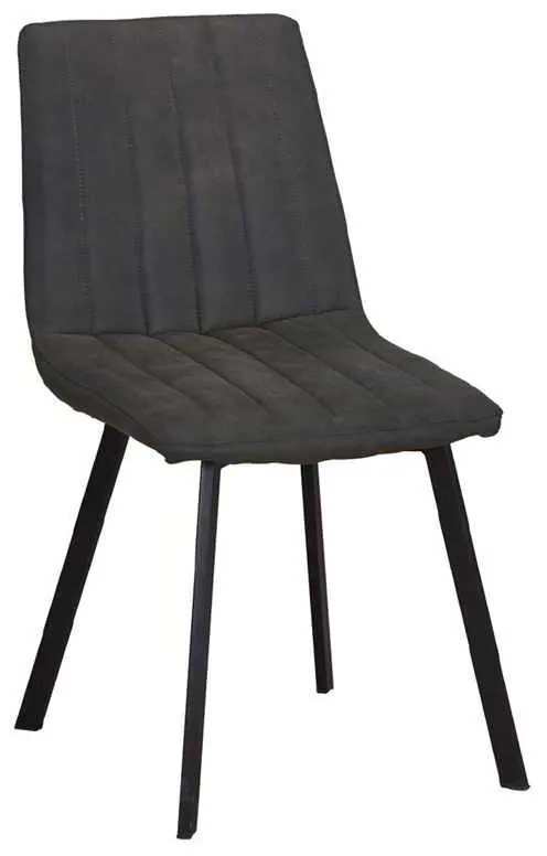 Καρέκλα Μεταλλική BETTY Μαύρη/Ύφασμα Suede Ανθρακί 45x60x87cm (Σετ 4 ΤΕΜ)