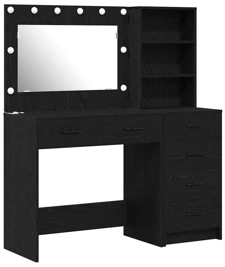 vidaXL Τραπέζι περιποίησης με συρτάρι 2 pcs Μαύρο 78.5 x 41 x 135 εκ