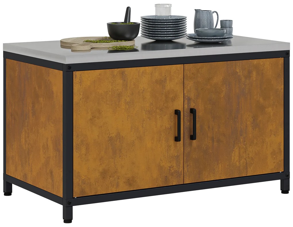 vidaXL Ντουλάπα Αποθήκευσης Κουζίνας με ράφι Σκ rusty 60 x 50 x 92 εκ.