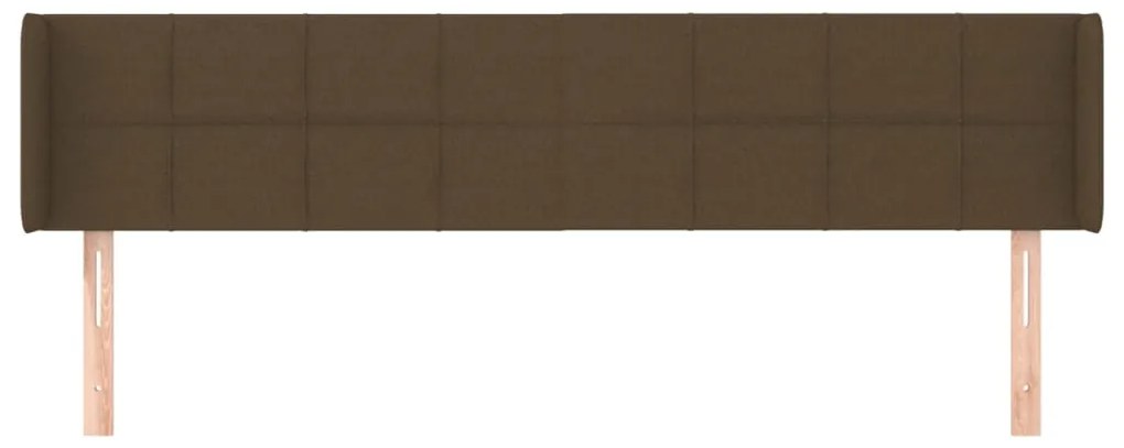 vidaXL Κεφαλάρι με Πτερύγια Σκούρο Καφέ 203x16x78/88 εκ. Υφασμάτινο
