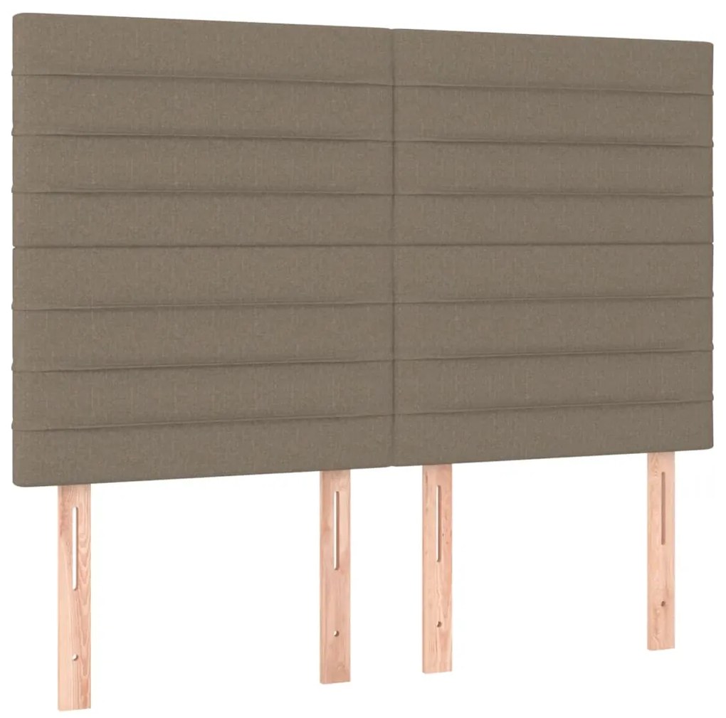 vidaXL Κρεβάτι Boxspring με Στρώμα Taupe 140x200 εκ. Υφασμάτινο