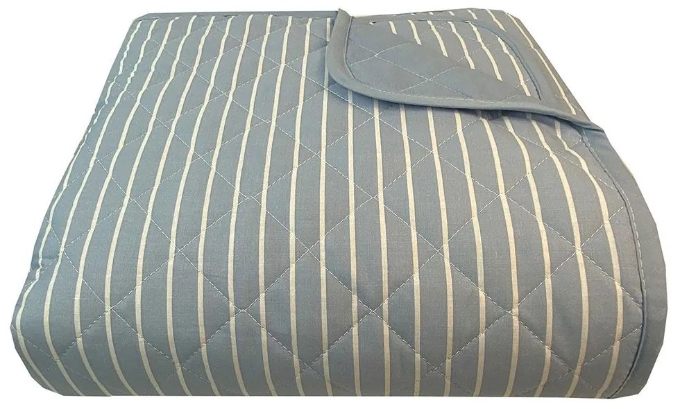 Κουβερλί Stripe 8456 Blue Astron Υπέρδιπλo 220x240cm 100% Cotton
