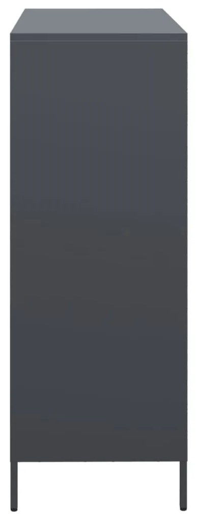 Ντουλάπι Ανθρακί 101,5x39x103,5 εκ. από Ατσάλι - Ανθρακί
