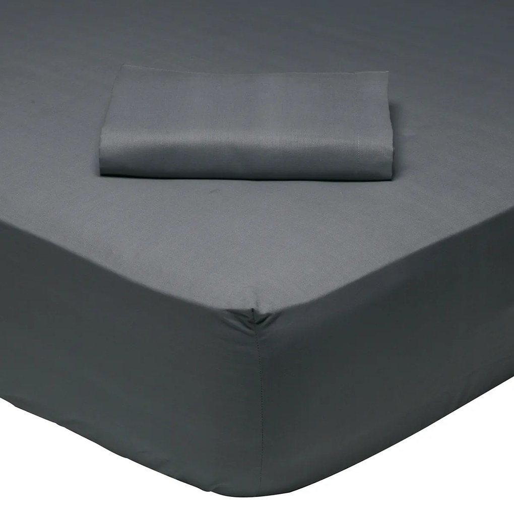 Σεντόνι King Size Με Λάστιχο (180x200+35)Das Home Best Line Γκρι