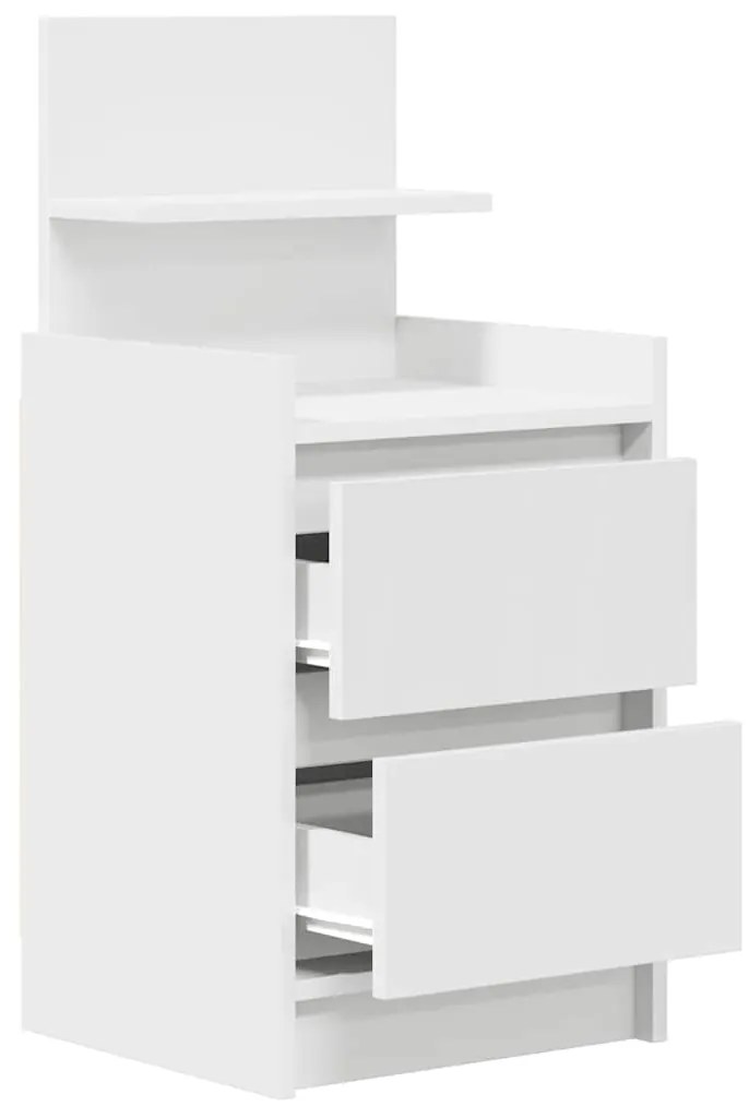 vidaXL Κομοδίνα με 2 συρτάρια 2 τεμάχια Λευκό 38x34x80 εκ.