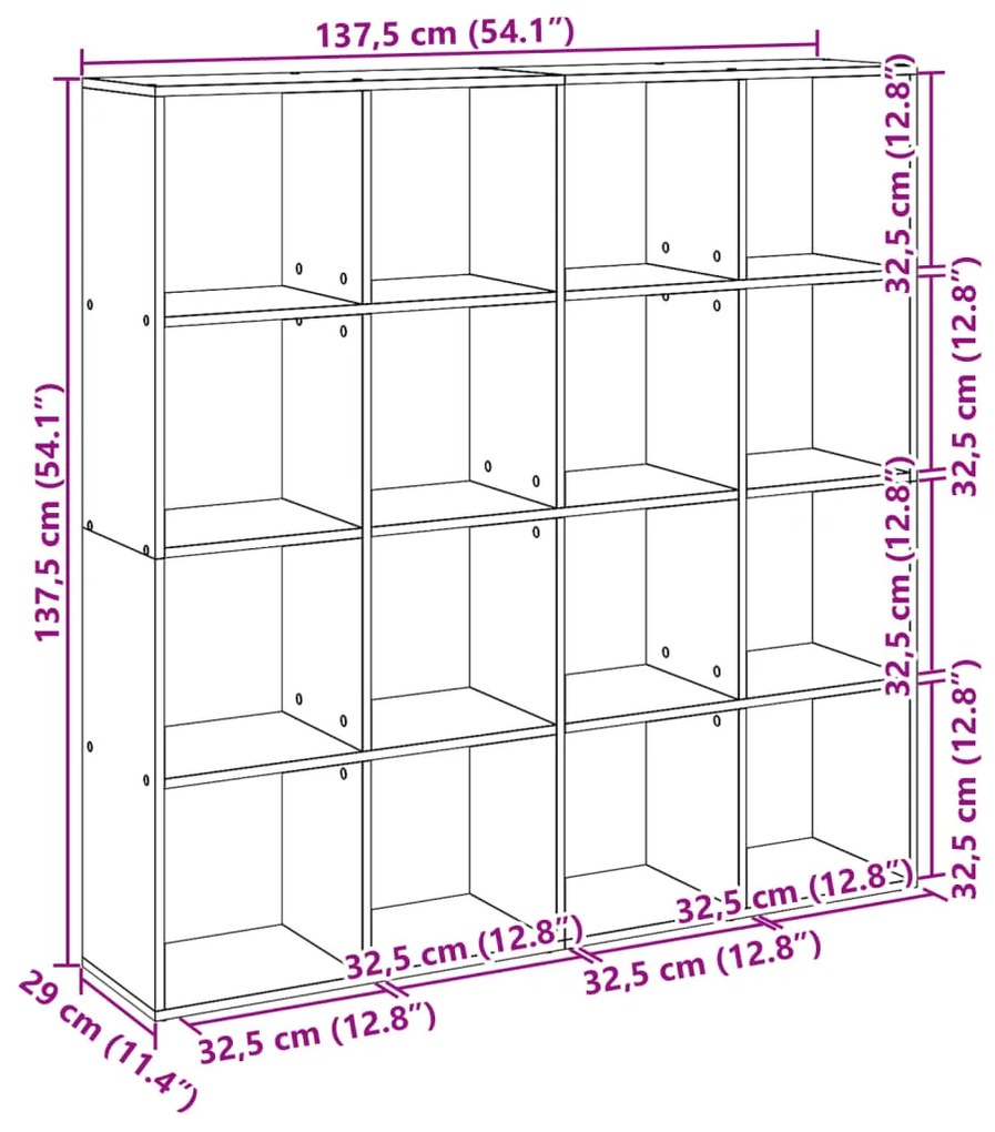 ΒΙΒΛΙΟΘΗΚΗ SONOMA ΔΡΥΣ 137,5X29X137,5ΕΚ. ΕΠΕΞΕΡΓΑΣΜΕΝΟ ΞΥΛΟ 3310291