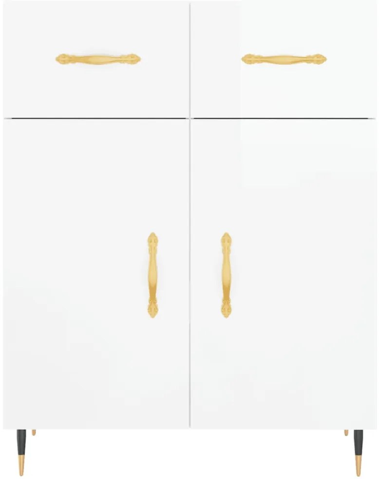 vidaXL Ντουλάπι Γυαλιστερό Λευκό 69,5x34x90 εκ. Επεξεργασμένο Ξύλο