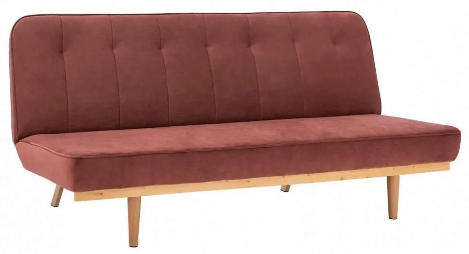 Καναπές-Κρεβάτι Τριθέσιος HM3168.02 193Χ85Χ88Υcm Dusty Pink Velvet