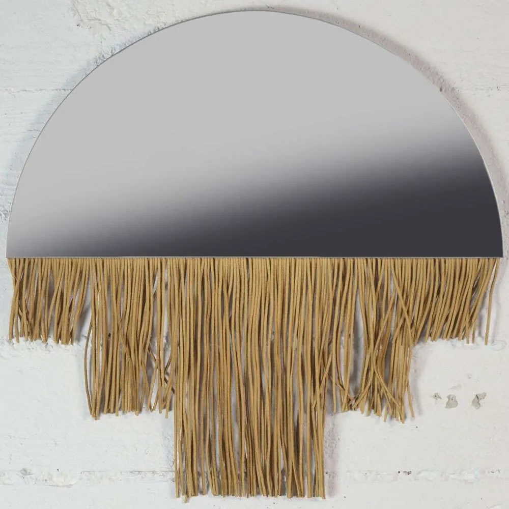 Καθρέπτης Με Κρόσσια 3310-1 40x40cm Brown Supergreens Glass