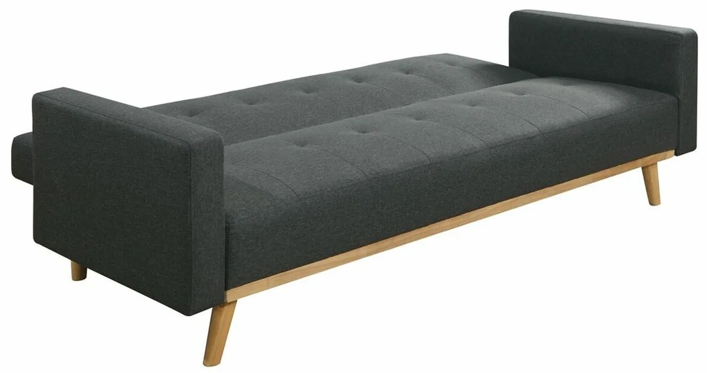 Καναπές κρεβάτι Mesa 187, Λειτουργία ύπνου, Καφέ, Σκούρο γκρι, 200x94x83cm, Πόδια: Ξύλο