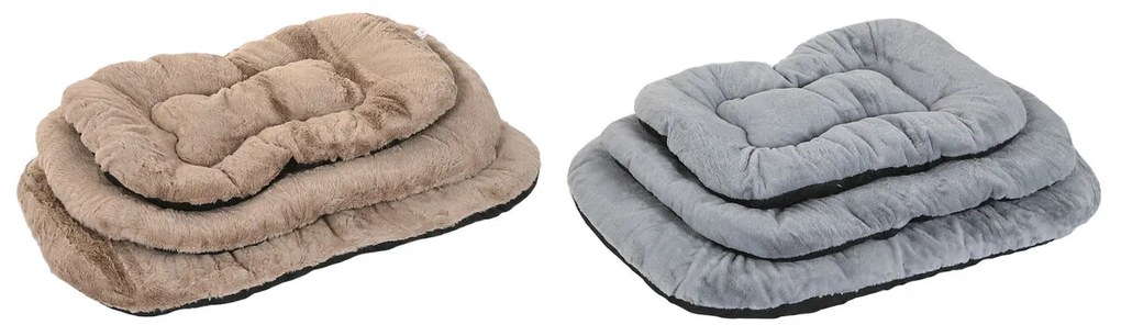 Κρεβάτι για Κατοικίδια Home ESPRIT Καφέ Γκρι Camel Ανοιχτό Γκρι Σκούρο γκρίζο 90 X 63 X 10 CM x2