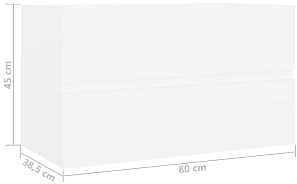 vidaXL Ντουλάπι Νιπτήρα Λευκό 80 x 38,5 x 45 εκ. από Επεξ. Ξύλο