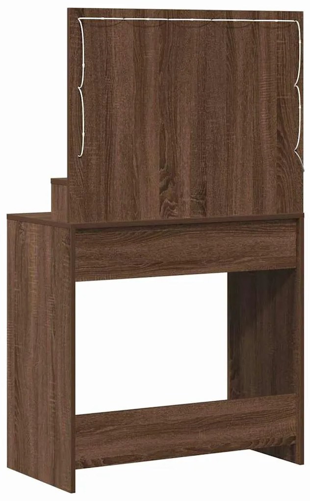 vidaXL Τραπέζι Μακιγιάζ Καφέ δρυς 79 x 41 x 135 cm Επεξεργασμένο ξύλο