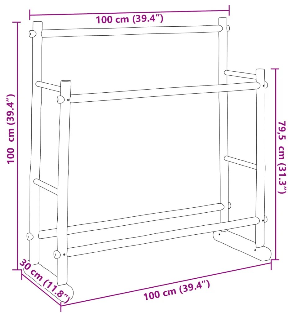 Κρεμάστρα Ρούχων 100 x 30 x 100 εκ. Μπαμπού - Καφέ