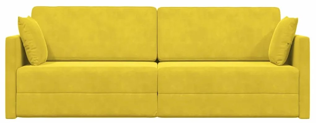 vidaXL Καναπές Κρεβάτι 2 σε 1 Κίτρινος 213x144x60 εκ. Βελούδο