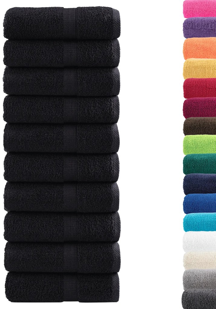 vidaXL Premium Soap Towels "SOLUND" 50 τεμ Μαύρο 30x30 εκ 550 γρ.