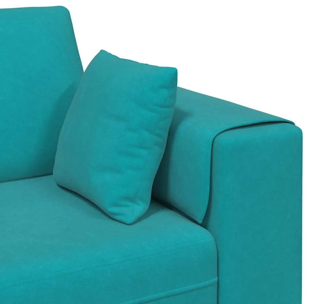 vidaXL Καναπές με μαξιλάρι Τιρκουάζ 250 x 77 x 76 εκ. Βελούδο