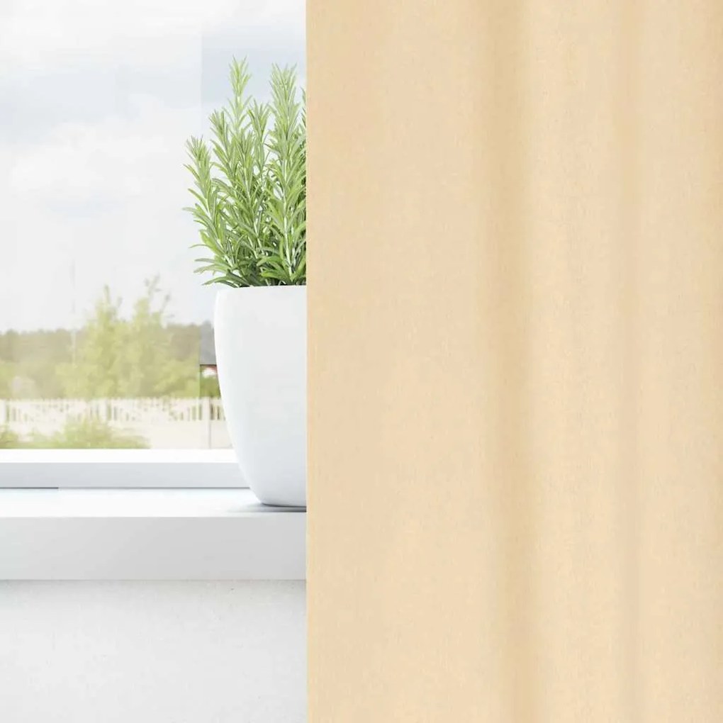 vidaXL Κουρτίνες με κουρτίνες 2 pcs Κρεμ 140x140cm Πολυεστέρας