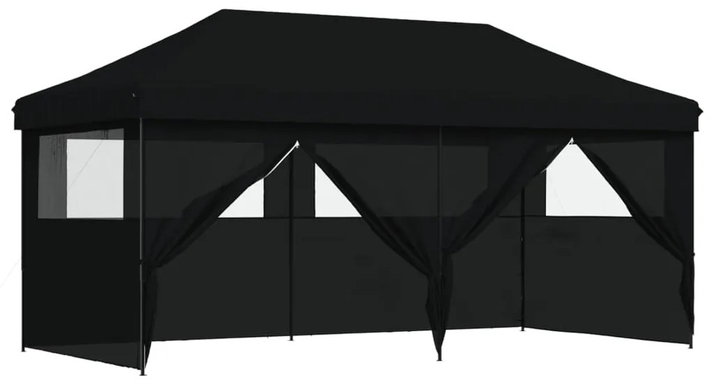 vidaXL Τέντα Εκδηλώσεων με 4 Τοιχώματα Πτυσσόμενη Pop-Up Μαύρο