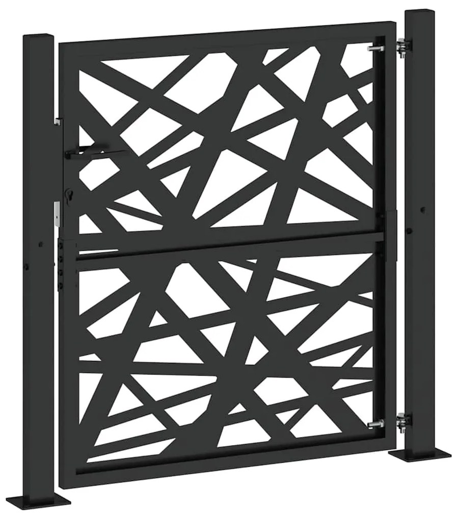 vidaXL Πύλη κήπου Μαύρη 105x106 cm Ατσάλινη ελαφριά σχεδίαση