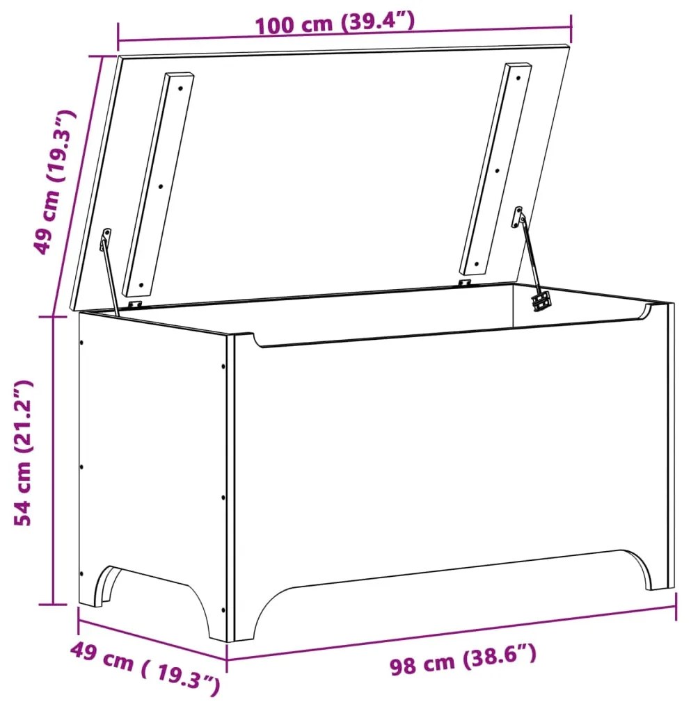 ΚΟΥΤΙ ΑΠΟΘΗΚΕΥΣΗΣ ΜΕ ΚΑΠΑΚΙ RANA 100X49X54ΕΚ. ΜΑΣΙΦ ΞΥΛΟ ΠΕΥΚΟΥ 4002339