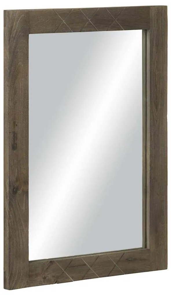 vidaXL Καθρέφτης μπάνιου γκρι 50x3x70 cm από μασίφ ξύλο Μάνγκο
