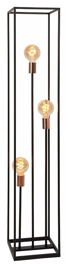 Φωτιστικό Επιδαπέδιο Lucide 08724-03-30 ARTHUR Μαύρο Ματ (Black Mat)|Χαλκός Ματ Χρώμα (Copper Coloured)
