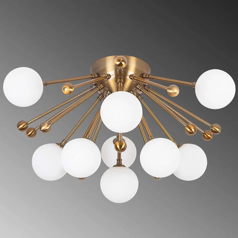 Φωτιστικό Οροφής - Πλαφονιέρα Roze 942FLG1319 56x56x34cm 9xG9 10W Gold Opviq
