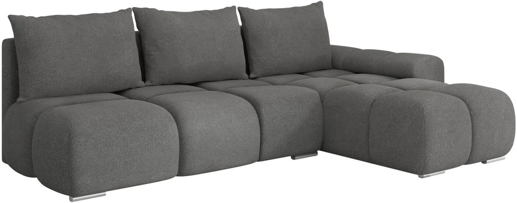 Γωνιακός καναπές Bestii-Gkri Skouro-Δεξιά - 270.00Χ183.00Χ85.00cm