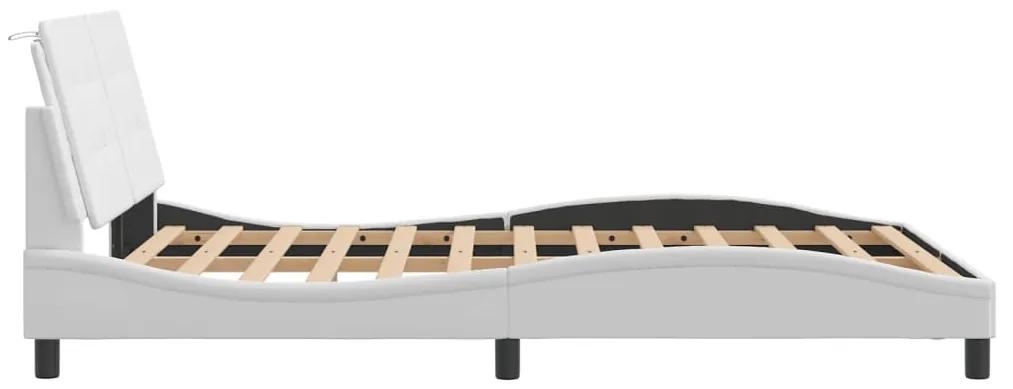 vidaXL Πλαίσιο Κρεβατιού με Κεφαλάρι Λευκό 120x200 εκ. Συνθετικό Δέρμα