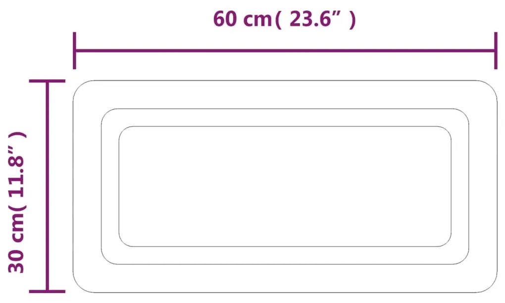 vidaXL Καθρέφτης Μπάνιου με LED 30x60 εκ.