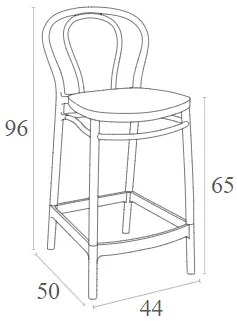 ΣΚΑΜΠΟ ΒΙΚΤΟΡ 65εκ.WHITE ΠΟΛ/ΝΙΟΥ 44X50X96εκ. 44X50X96εκ. (Σετ 4 ΤΕΜ)