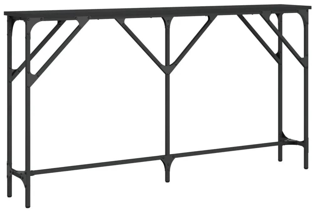 Τραπέζι Κονσόλα Μαύρο 140 x 23 x 75 εκ. από Επεξεργασμένο Ξύλο - Μαύρο