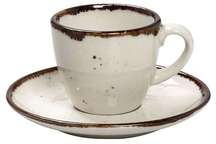 Φλυτζάνι Πορσελάνινο με Πιατάκι Terra TLK112K6 90ml Cream Espiel Porcelain