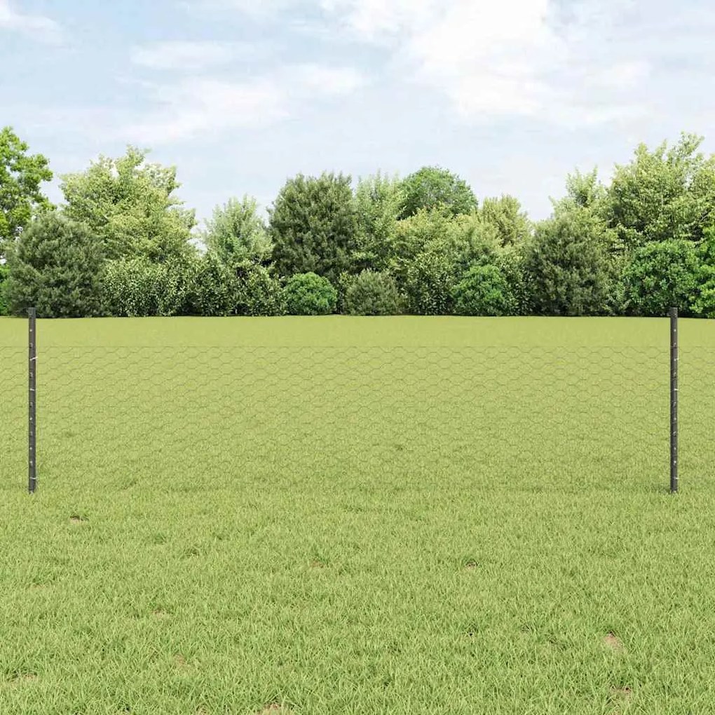 vidaXL Τεντώτο με στήριγμα Γκρι 0,5 x 25 μ. Ατσάλι