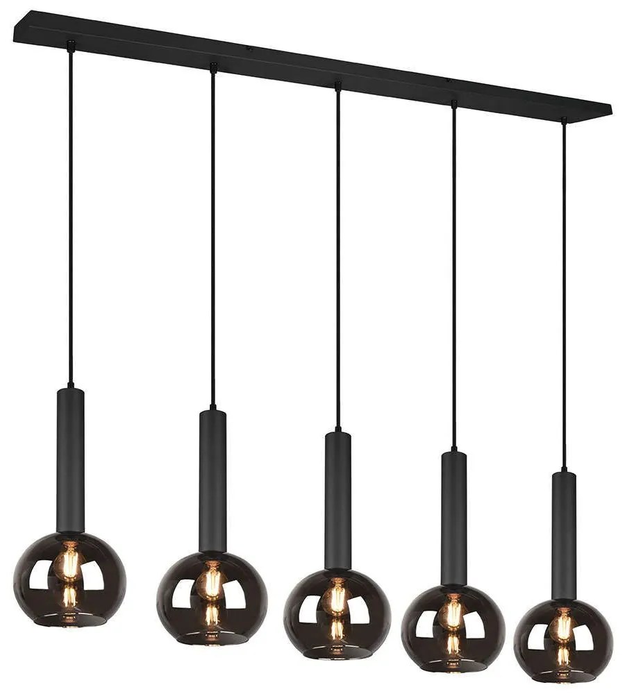 Φωτιστικό Οροφής - Ράγα Clayton 310300532 115x20x150cm 5xE27 28W Black Trio Lighting