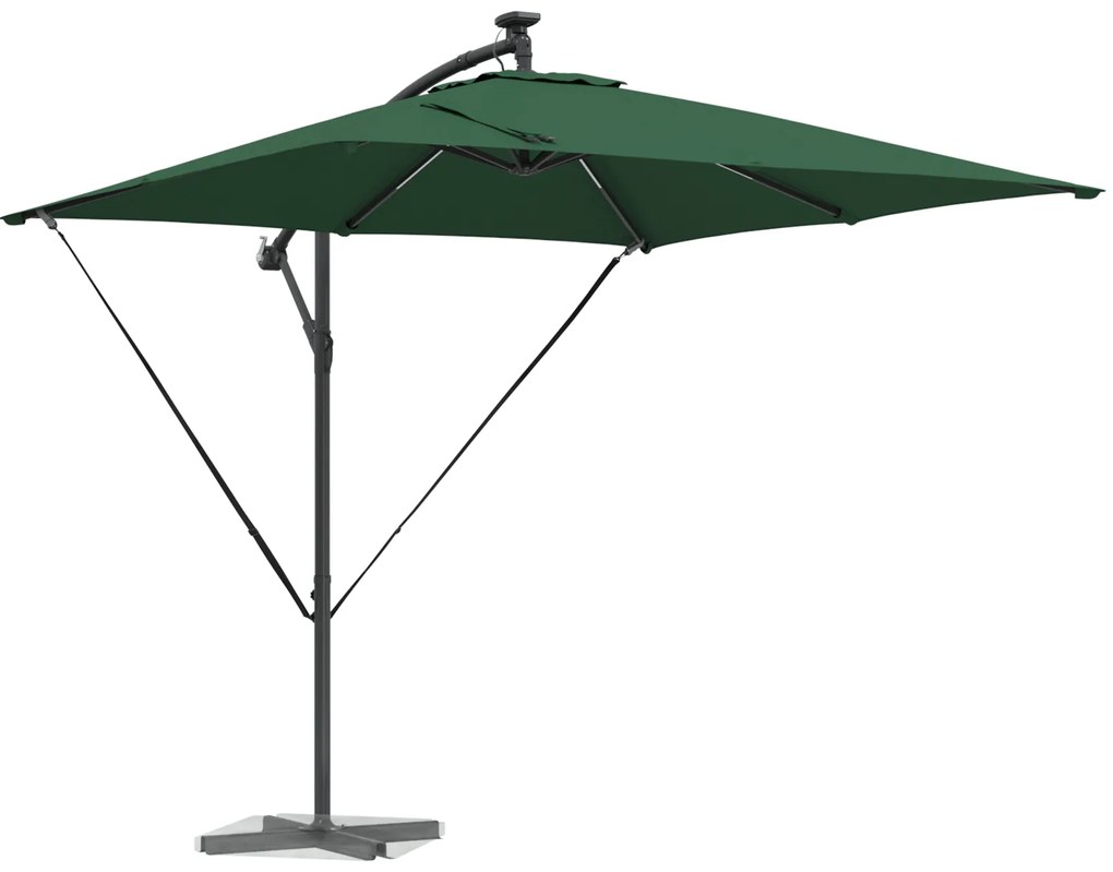 vidaXL Ομπρέλα Cantilever Banana Πράσινο 249 x 249 x 250 εκ.