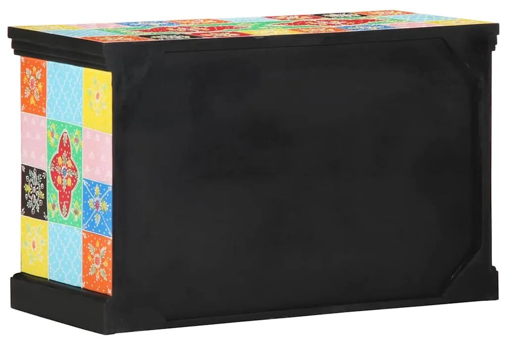 vidaXL Ντουλάπι TV Πολύχρωμο 80 x 35 x 50 εκ Στερεό ξύλο μάνγκο