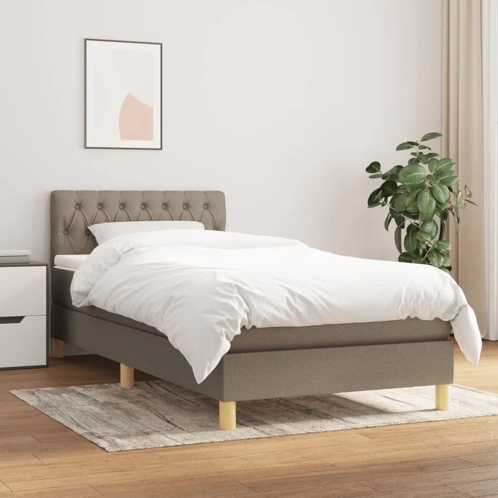 ΚΡΕΒΑΤΙ BOXSPRING ΜΕ ΣΤΡΩΜΑ TAUPE 80X200 ΕΚ. ΥΦΑΣΜΑΤΙΝΟ 3140813