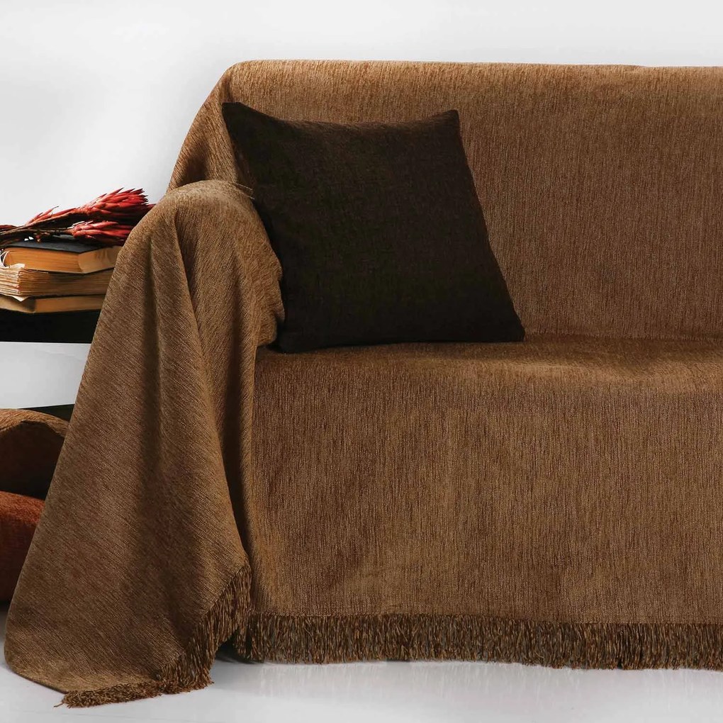 Ριχτάρι Ζακάρ Σενίλ 1300 Marron Anna Riska Πολυθρόνα 180x150cm 100% Cotton
