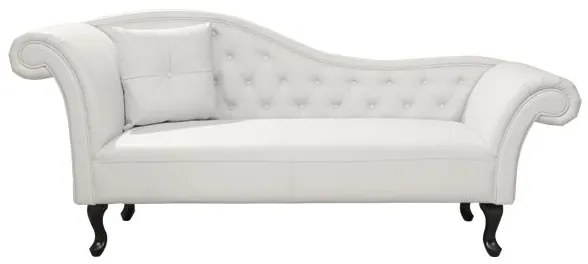 Ανακλίνδρο T.Chesterfield Niovi PU Λευκό-Μαύρα Πόδια 190x61x84Yεκ.