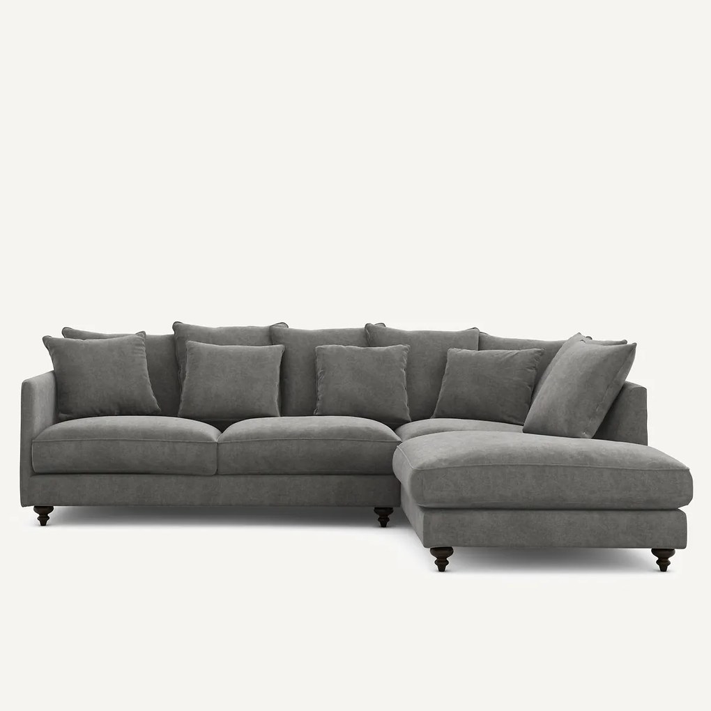 Γωνιακός καναπές-κρεβάτι από πολυεστέρα και βισκόζη, Lazare