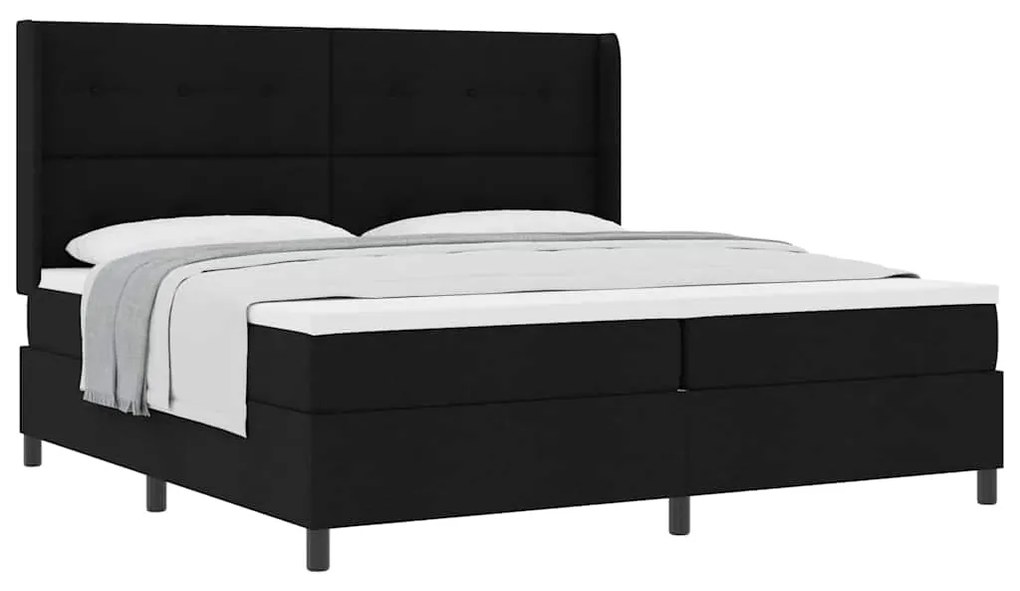 vidaXL Κρεβάτι με ελατήρια με στρώμα Μαύρο 200 x 200 cm ύφασμα