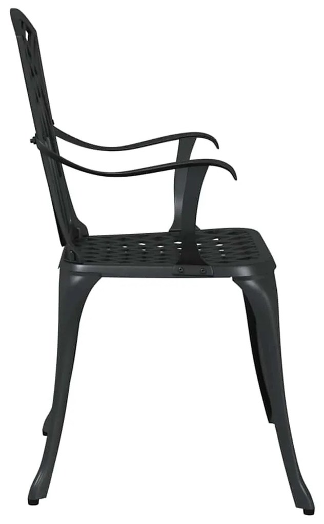 vidaXL Καρέκλα Κήπου 2 pcs Μαύρο 55 x 56.5 x 91εκ Αλουμίνιο