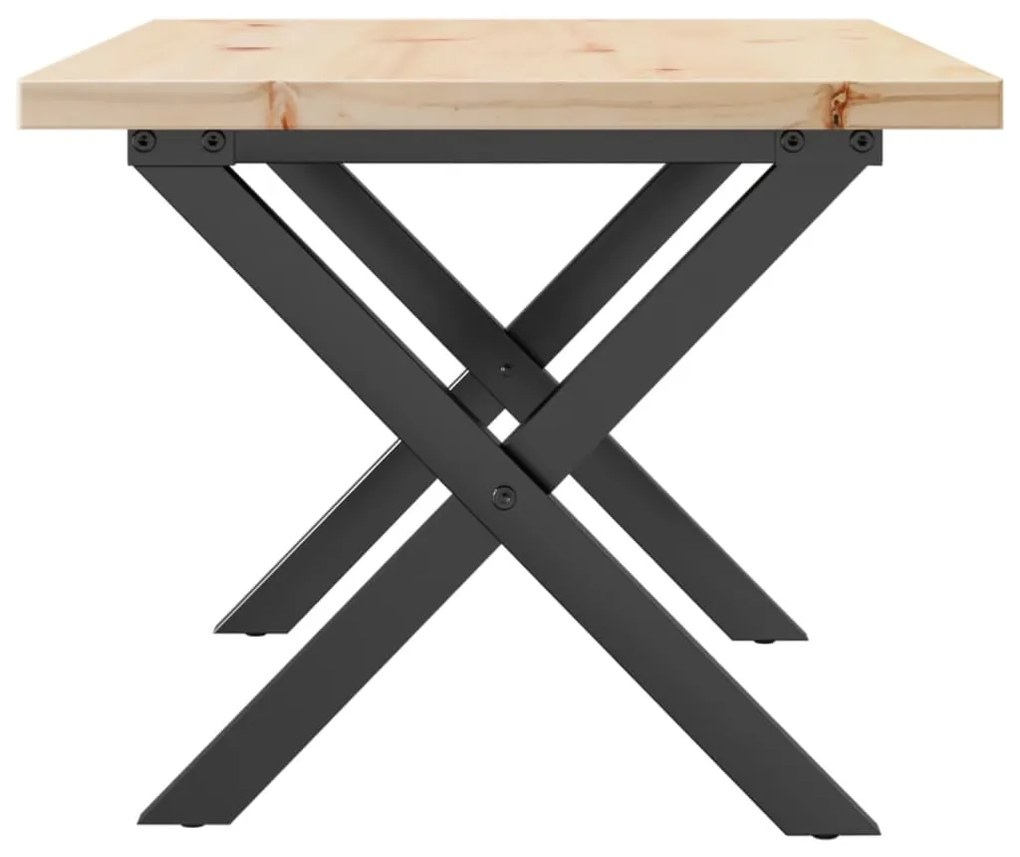 vidaXL Τραπεζάκι Σαλονιού Πλαίσιο X Μασίφ Πεύκο/Ατσάλι