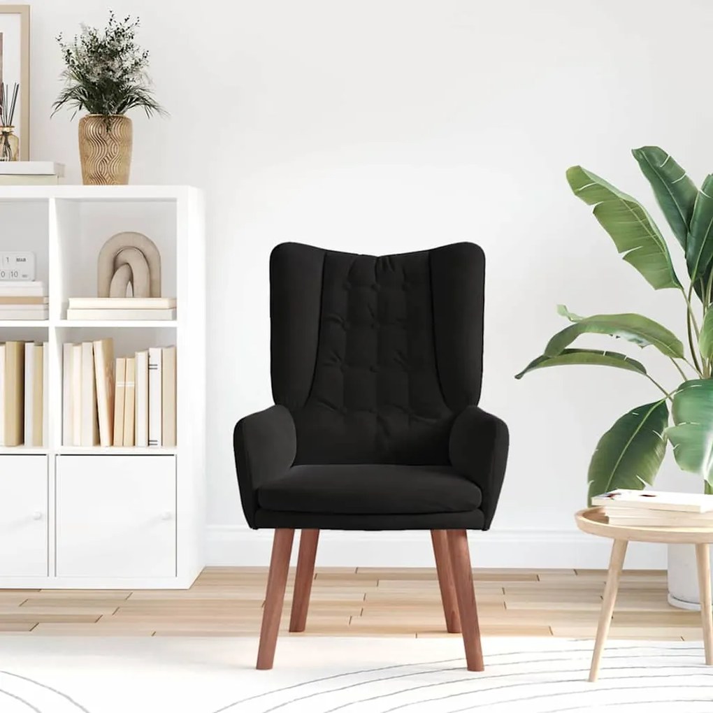 vidaXL Χαλαρωτική Πολυθρόνα Μαύρο 63 x 67 x 94 εκ. Βελούδο