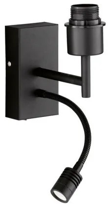 Σώμα Απλίκας Φωτιστικό Τοίχου Ε27 40W 70543 Fischer Honsel-70543-Μαύρο 70543