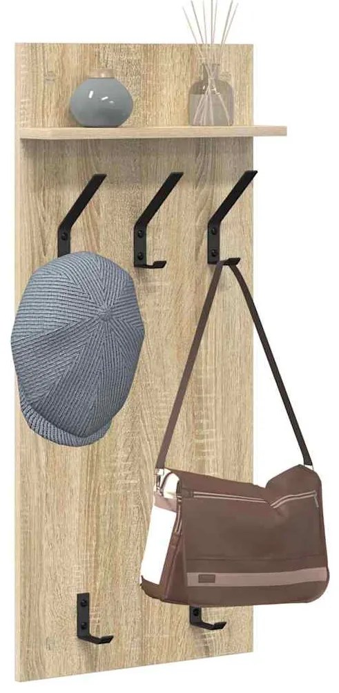 vidaXL Τοίχου Κρεμάστρα Sonoma Δρυς 90 x 40 x 10 εκ Επεξεργασμένο ξύλο