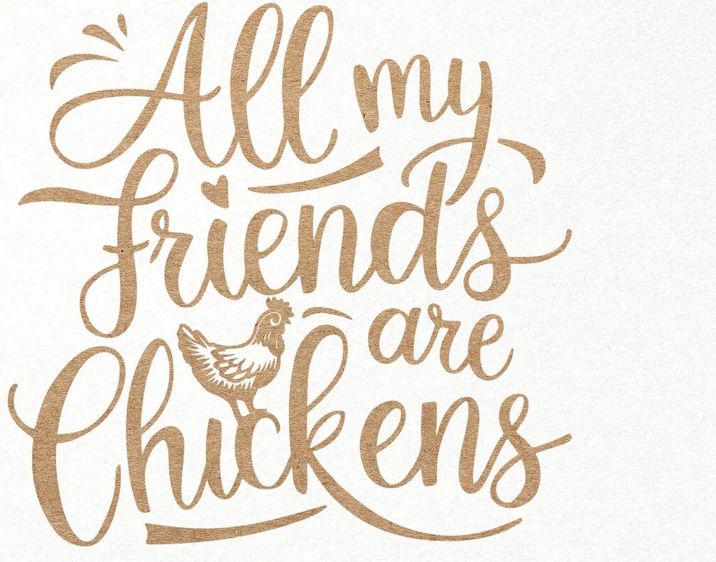 Σετ των 3 Intra απο ξύλο plywood 3mm-4mm πάχος All My Friends Are Chickens Δίασταση 7x7 cm INTRAFABR-100385820